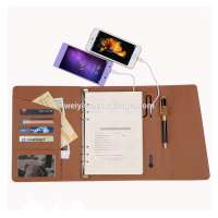 2018 PU leather notebook diary with power bank china suppliers