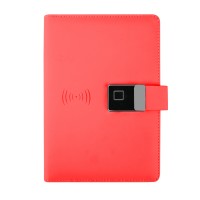 2020 hot selling PU leather powerbank diary notebook wireless powerbank notebook gift set for new Year